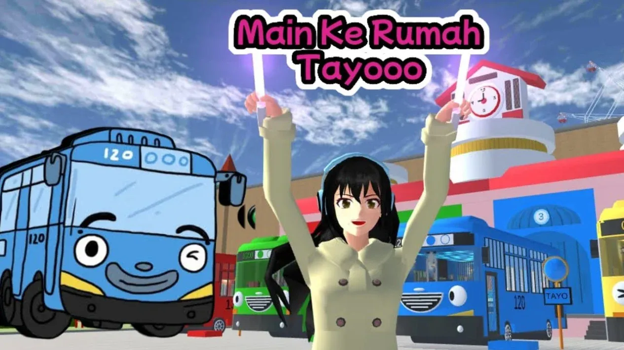 Cara Mudah Kunjungi Rumah Bus Tayo di Sakura School Simulator!